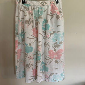 Women's Vintage Cape Cod Match Mates Skirt Size 10 White Floral Coastal
